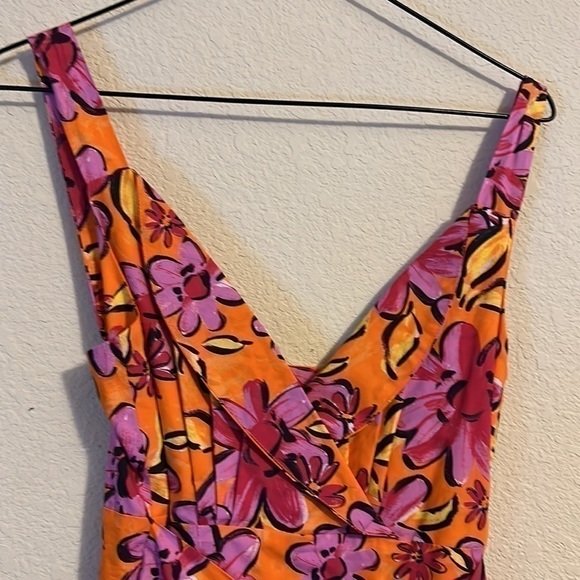 Tyler Boe Orange and Purple Floral Dress - Picture 3 of 8